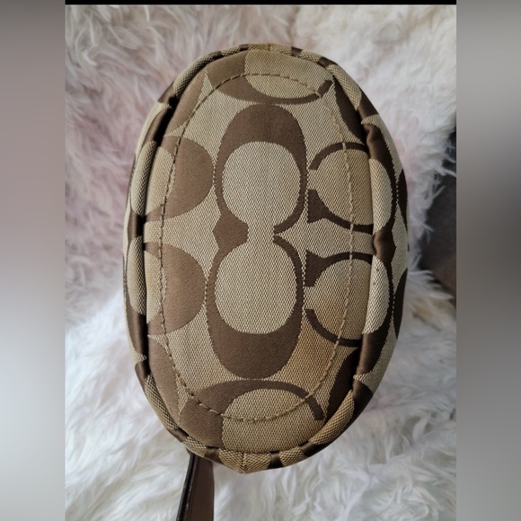 COACH pink brown signature buckle bucket shoulder bag F13862 EUC - Picture 9 of 13